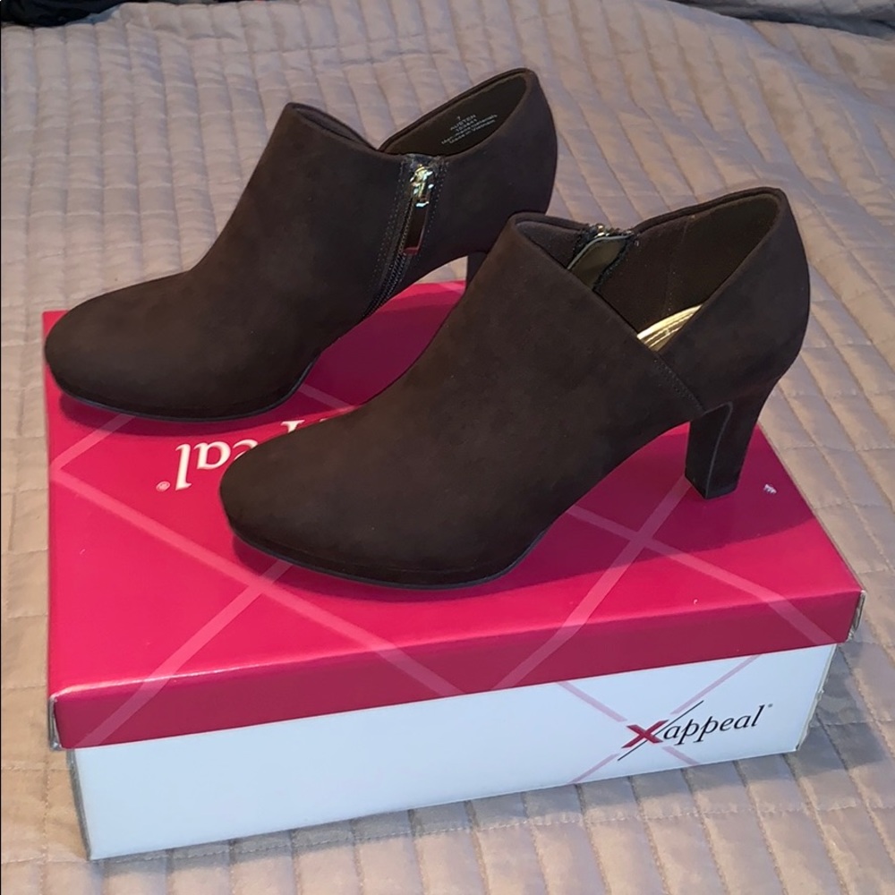 Brown ankle booties
